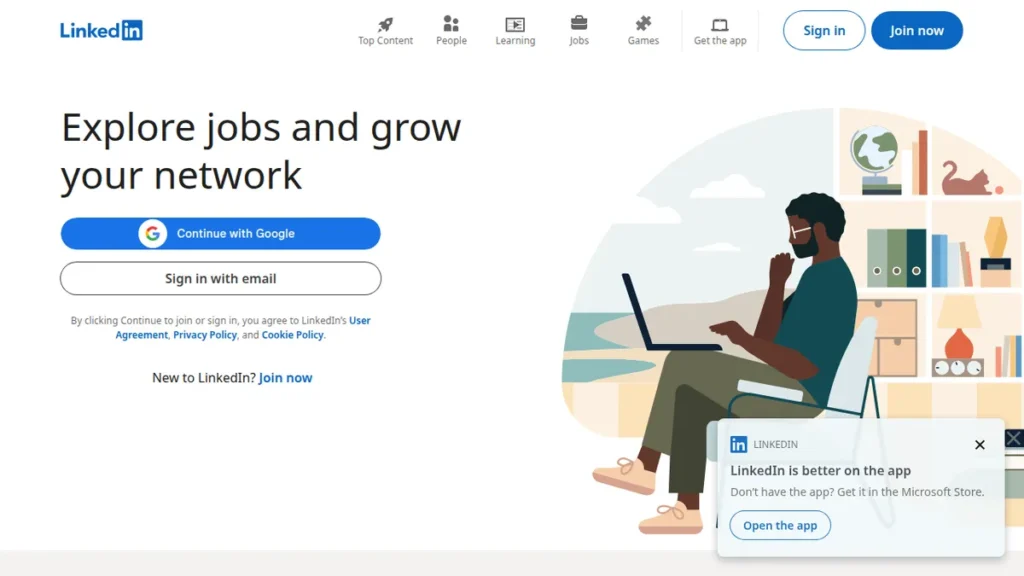 LinkedIn front-page screenshot